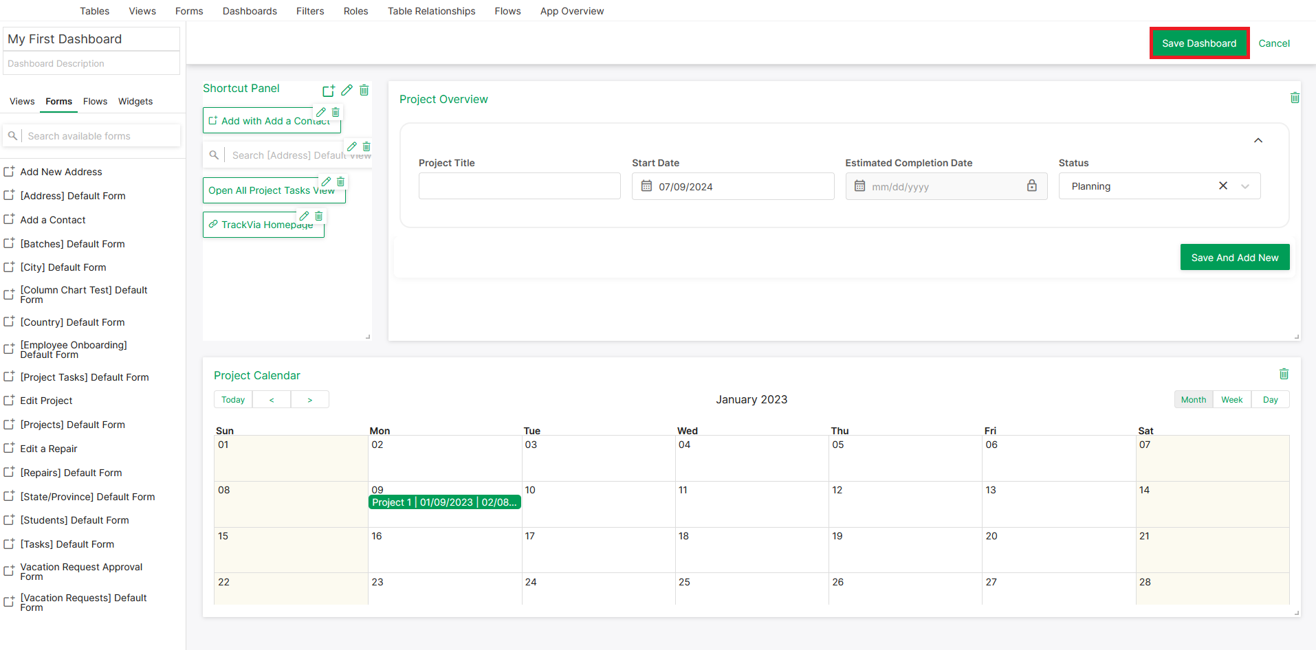 move and resize dashboard elements and click save.png